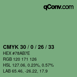 Color code: CMYK 30 / 0 / 26 / 33 | qconv.com