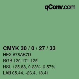 Color code: CMYK 30 / 0 / 27 / 33 | qconv.com