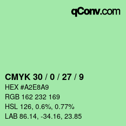 Color code: CMYK 30 / 0 / 27 / 9 | qconv.com