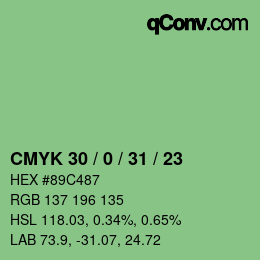 Color code: CMYK 30 / 0 / 31 / 23 | qconv.com