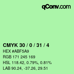 Color code: CMYK 30 / 0 / 31 / 4 | qconv.com