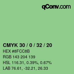 Color code: CMYK 30 / 0 / 32 / 20 | qconv.com