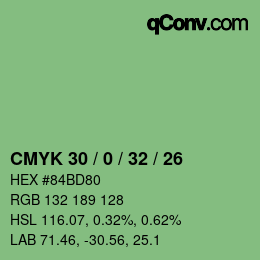 Color code: CMYK 30 / 0 / 32 / 26 | qconv.com