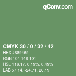 Código de color: CMYK 30 / 0 / 32 / 42 | qconv.com
