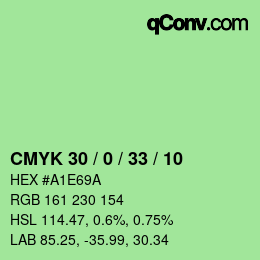 カラーコード: CMYK 30 / 0 / 33 / 10 | qconv.com