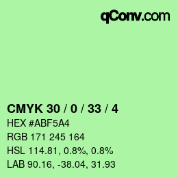 Código de color: CMYK 30 / 0 / 33 / 4 | qconv.com