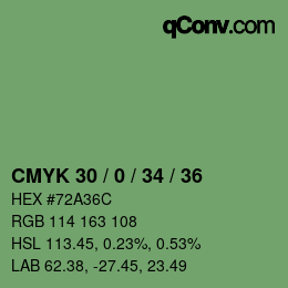Farbcode: CMYK 30 / 0 / 34 / 36 | qconv.com
