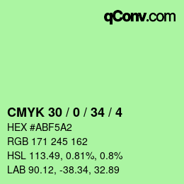 カラーコード: CMYK 30 / 0 / 34 / 4 | qconv.com