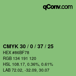 Color code: CMYK 30 / 0 / 37 / 25 | qconv.com