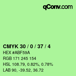 カラーコード: CMYK 30 / 0 / 37 / 4 | qconv.com