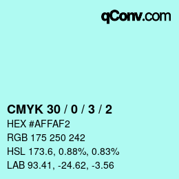 カラーコード: CMYK 30 / 0 / 3 / 2 | qconv.com