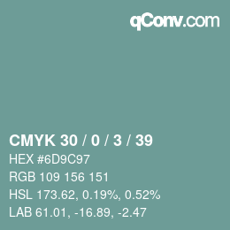 Color code: CMYK 30 / 0 / 3 / 39 | qconv.com