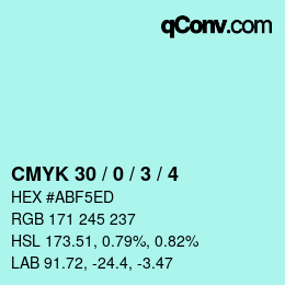 カラーコード: CMYK 30 / 0 / 3 / 4 | qconv.com