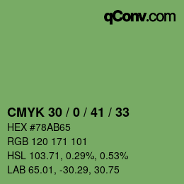 Farbcode: CMYK 30 / 0 / 41 / 33 | qconv.com