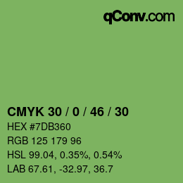 Color code: CMYK 30 / 0 / 46 / 30 | qconv.com