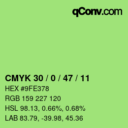 颜色代码: CMYK 30 / 0 / 47 / 11 | qconv.com