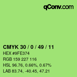 Color code: CMYK 30 / 0 / 49 / 11 | qconv.com