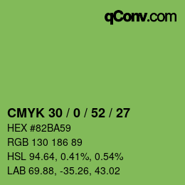 Código de color: CMYK 30 / 0 / 52 / 27 | qconv.com