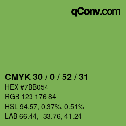 颜色代码: CMYK 30 / 0 / 52 / 31 | qconv.com