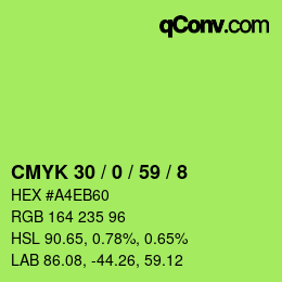 Color code: CMYK 30 / 0 / 59 / 8 | qconv.com