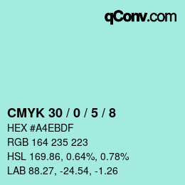 Color code: CMYK 30 / 0 / 5 / 8 | qconv.com