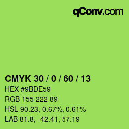 Color code: CMYK 30 / 0 / 60 / 13 | qconv.com