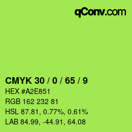 カラーコード: CMYK 30 / 0 / 65 / 9 | qconv.com