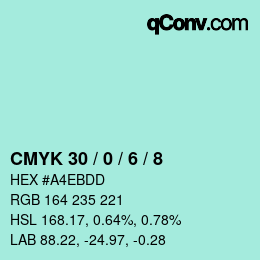 Color code: CMYK 30 / 0 / 6 / 8 | qconv.com