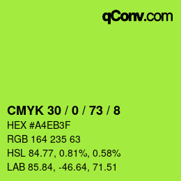 カラーコード: CMYK 30 / 0 / 73 / 8 | qconv.com