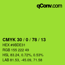 Código de color: CMYK 30 / 0 / 78 / 13 | qconv.com