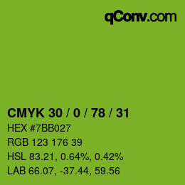 Color code: CMYK 30 / 0 / 78 / 31 | qconv.com