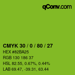 Color code: CMYK 30 / 0 / 80 / 27 | qconv.com