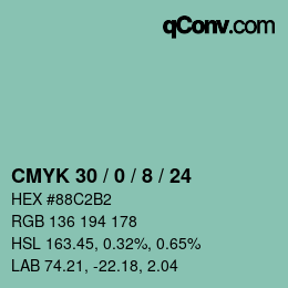 Color code: CMYK 30 / 0 / 8 / 24 | qconv.com