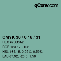 Color code: CMYK 30 / 0 / 8 / 31 | qconv.com