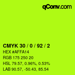 カラーコード: CMYK 30 / 0 / 92 / 2 | qconv.com