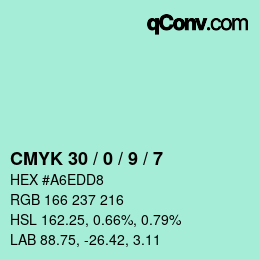 Color code: CMYK 30 / 0 / 9 / 7 | qconv.com