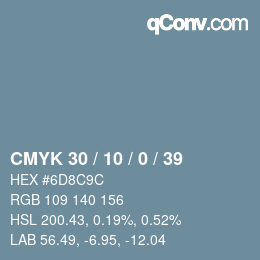 Color code: CMYK 30 / 10 / 0 / 39 | qconv.com