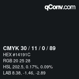 Color code: CMYK 30 / 11 / 0 / 89 | qconv.com