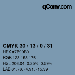 Color code: CMYK 30 / 13 / 0 / 31 | qconv.com