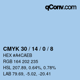 Color code: CMYK 30 / 14 / 0 / 8 | qconv.com