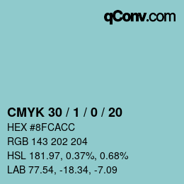 Color code: CMYK 30 / 1 / 0 / 20 | qconv.com