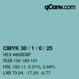 Color code: CMYK 30 / 1 / 0 / 25 | qconv.com
