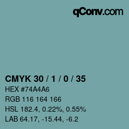 Color code: CMYK 30 / 1 / 0 / 35 | qconv.com