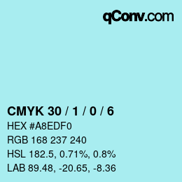 Código de color: CMYK 30 / 1 / 0 / 6 | qconv.com