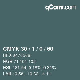 Color code: CMYK 30 / 1 / 0 / 60 | qconv.com