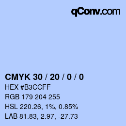 Color code: CMYK 30 / 20 / 0 / 0 | qconv.com