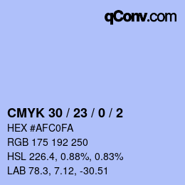 颜色代码: CMYK 30 / 23 / 0 / 2 | qconv.com