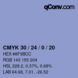 Color code: CMYK 30 / 24 / 0 / 20 | qconv.com