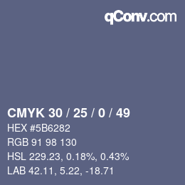 Color code: CMYK 30 / 25 / 0 / 49 | qconv.com