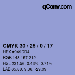 Color code: CMYK 30 / 26 / 0 / 17 | qconv.com